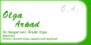 olga arpad business card